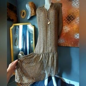 Zara Rustic Floral Flounced Midi Dress